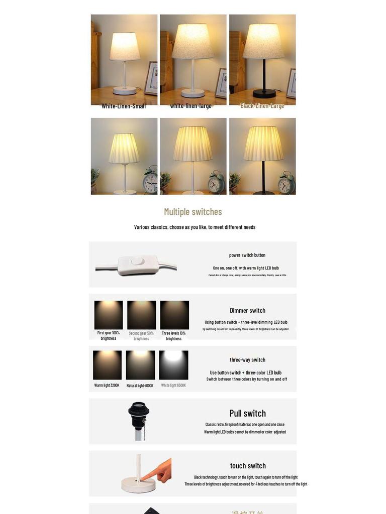 Nordic Minimalist LED Bedside Lamp for Bedroom and Study