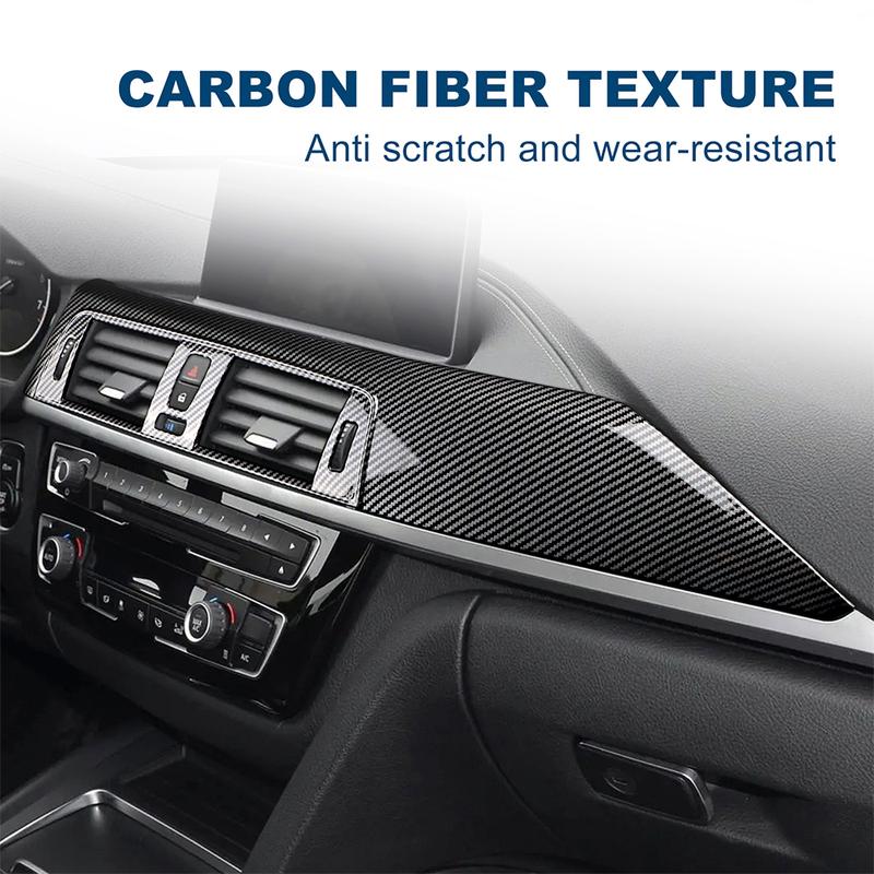 ABS Kohlefaser Auto Armaturenbrett Panel Abdeckung LHD für BMW 3 4 Serie F30 F31 F32 F33 F34 F36 2013-2018 Zierleiste Innenzubehör