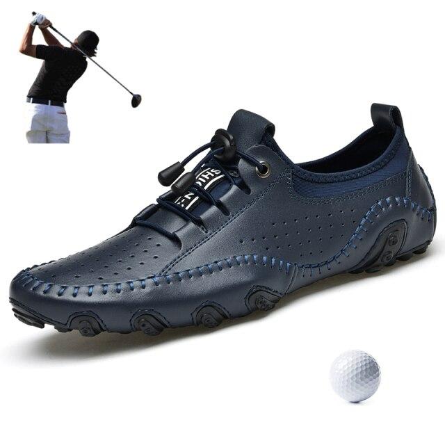 Men Golf Leisure Sport Shoes Leather Sneakers Outdoor Turf Golfer Training Sport Shoes Breathable Large Size 46 47 Golf Trainers