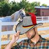 Felt Hats For Men Western Carnival Hat With Adjustable Strap Black Red Yellow Design Oktoberfest Headwear For Bar Outdoor Photo
