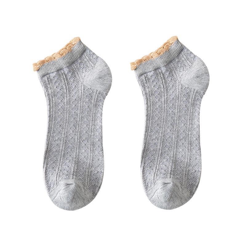 Women's Thin Lace-Trim Sock, Single Shoe Style for Spring/Summer/Autumn - Cute Japanese Lolita Design