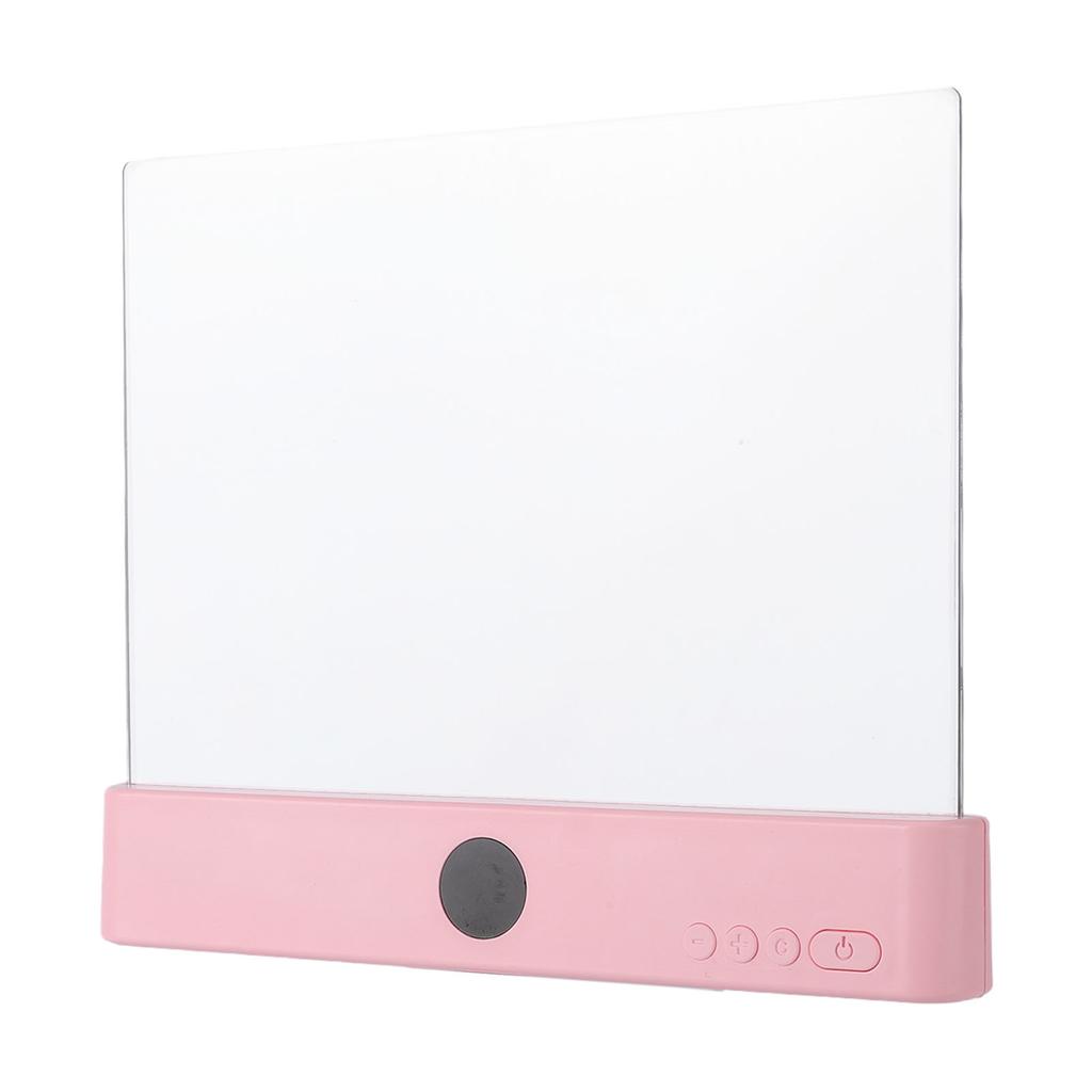 Flat Book Light Clear Rechargeable with 3 Colors Timer Dimmable Night Reading Doodleable Panel Plate Lamp Full Page Pink