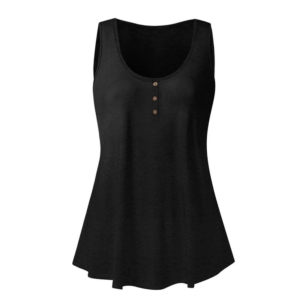 Women Summer 2022 Sleeveless Casual Color O-Neck T-Shirt Tops Blouse