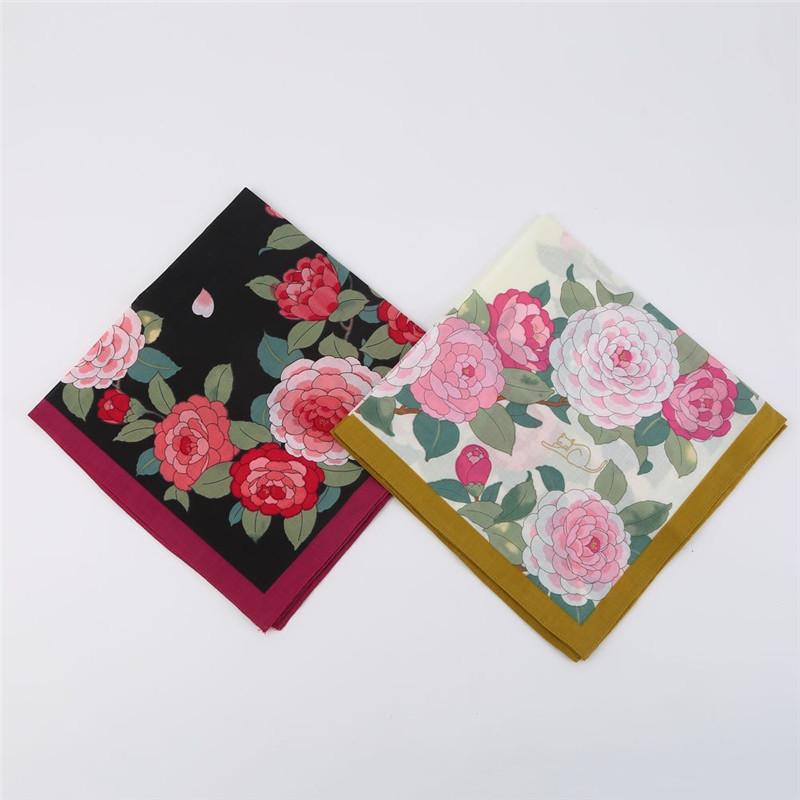 3 Stück 45x45cm Quadratische Baumwolle Vintage Blumenmuster Damen Taschentuch Frauen Gesicht Handtuch Hochzeitsfeier Servietten