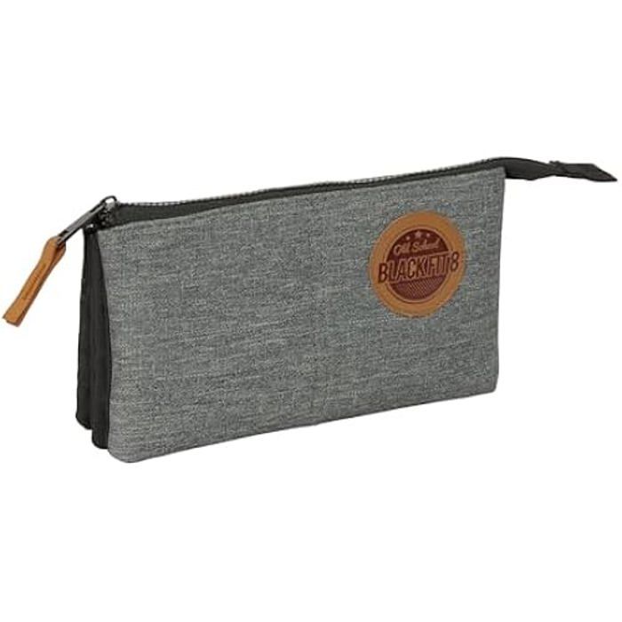 Trousse triple - SAFTA - BLACKFIT8 OLD SCHOOL - Tissu recyclable - Confortable - Noir