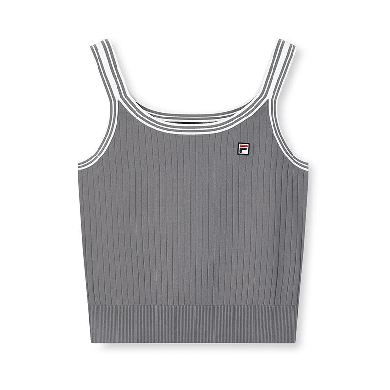 FILA Heritage Classic Simple Retro Sports Straight Casual Comfortable Woven Slim Vest Women tops F11W628117FDY XS
