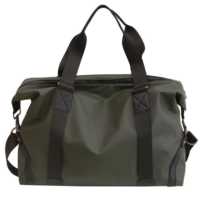 

Leather film travel bag Men s shoulder large-capacity water-proof luggage bag Portable leisure travel boarding bag зелений