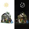 House Flower Building Set With Led Lights City Street Greenhouse Building Block Toy Garden Decor Birthday Gift For Adults Girls