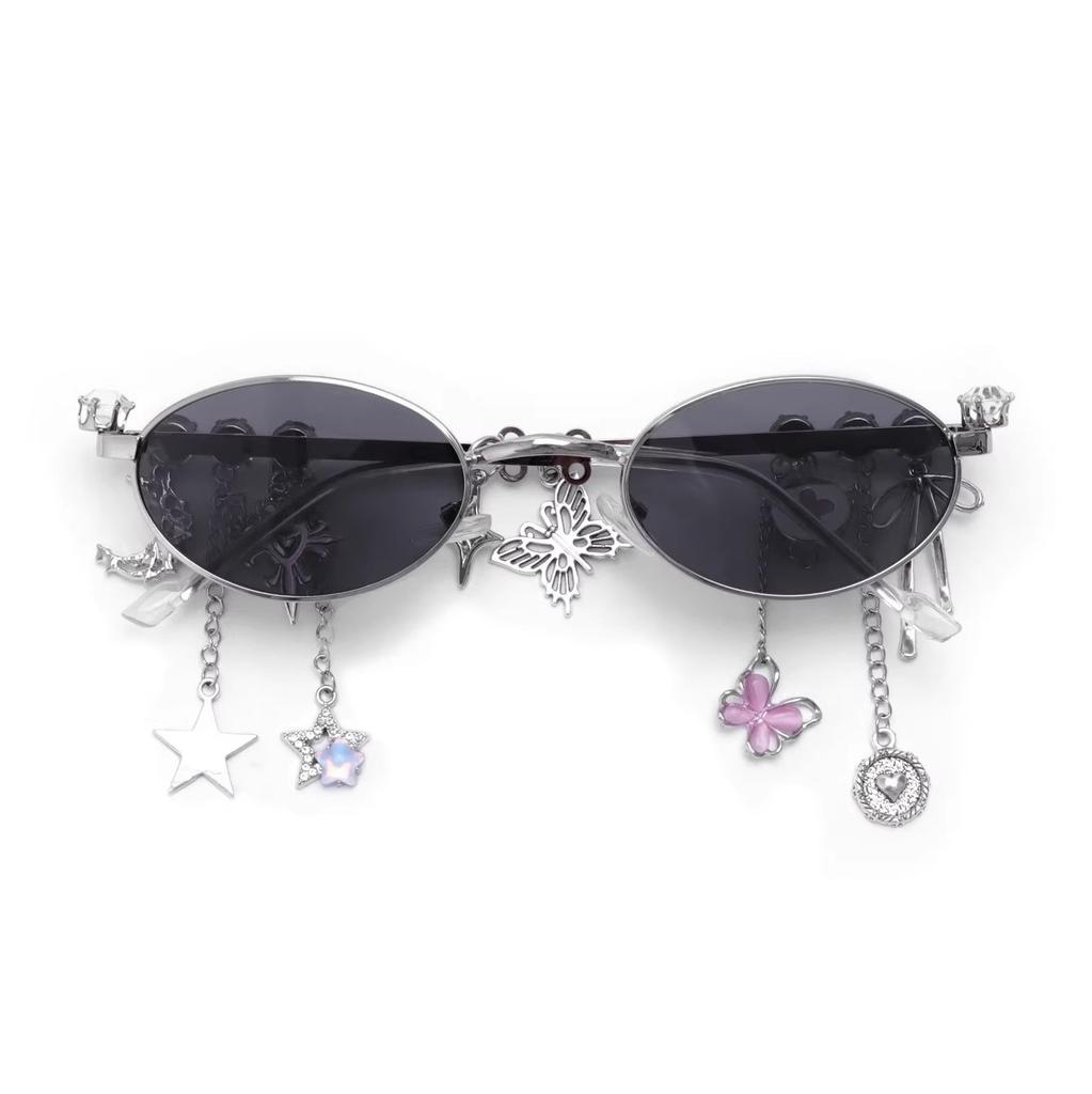 Y2K Lolita Eyeglasses Sweet Spicy Girl Fashion Diamond Small Frame Elliptical Glasses COS Accessories