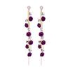 Pinkdudu Mode Koreanische 5 Farbe Rose Lange Tropfen Ohrringe Romantische Luxus Blume Zirkon Quaste Ohrring für Frauen Schmuck PD1410