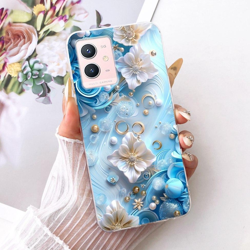 For Vivo Y33s 5G Clear Case Aesthetic Luxury Cute Cat Fashion Butterfly Funny Painted Casing For Vivo V2166A
