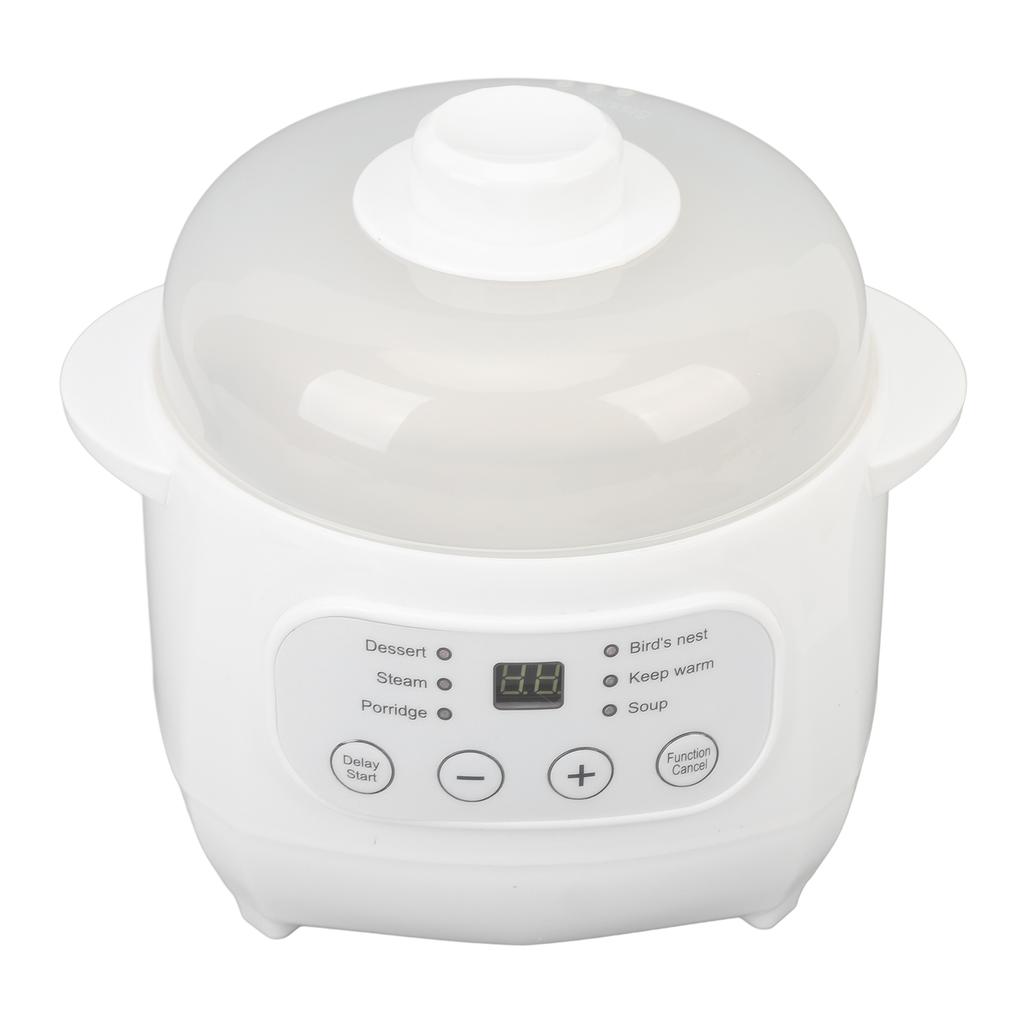 Electric Stew Cooker with Steam Basket Timer Pre Settings Automatic Ceramic Electric Stew Pot for