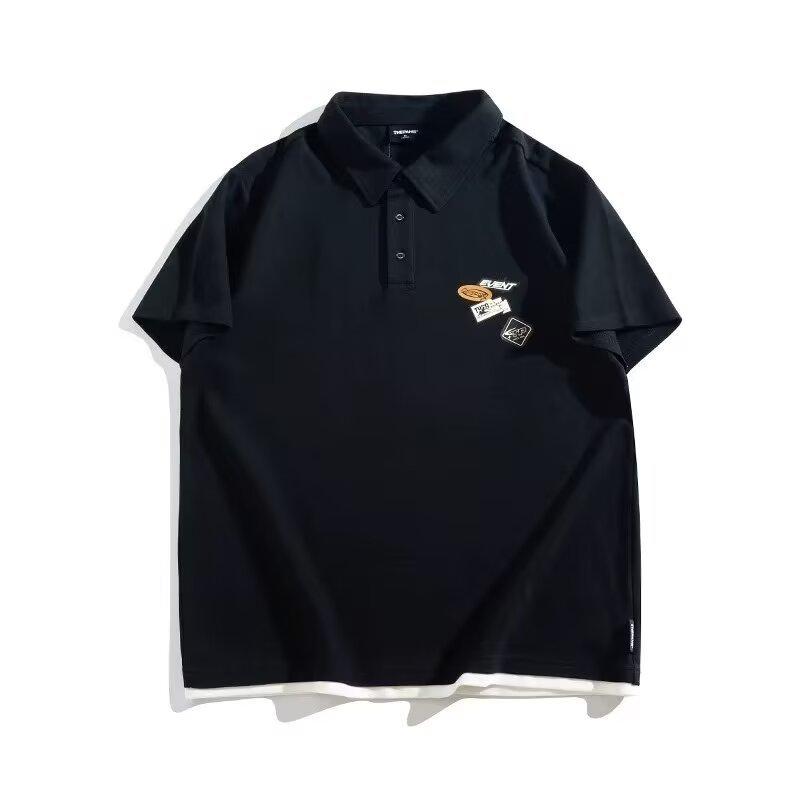 Plus Size Trend Moisture Wicking Soft High Quality Breathable Men's Loose Polo Shirt--Wrinkle Resistant Casual Sports Short Sleeve Neck Shirt