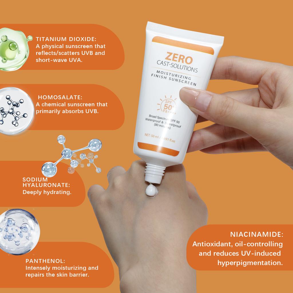 Flawless Hydrating Sunscreen Cream 50ml SPF50+ Long-Lasting Protection Neutral Packaging