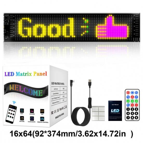 Smart Rgb Full Color Flexible Led Screen Bluetooth App Control Car Rear Window Advertising Rolling Display
