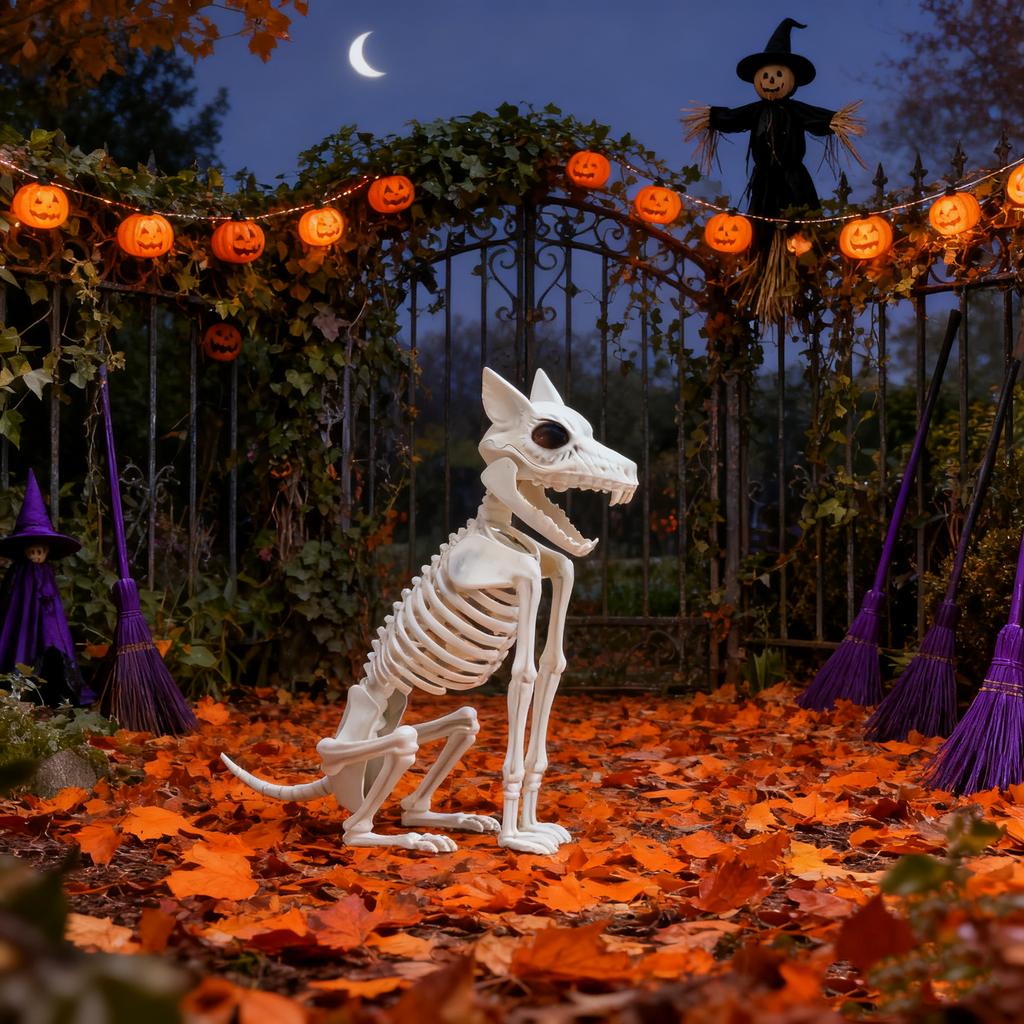 Halloween Skeleton Animal Decoration,/Dog/Bird/Rat/ -N-Stay Animal Skeletons,Plastic Bones Indoor Outdoor Decor Party Favors Graveyard Decorations