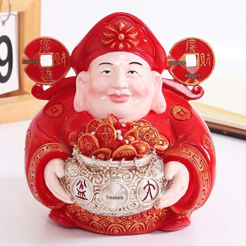 Gott des Reichtums Buddha Harzfigur - Heimdekoration & Geschenk