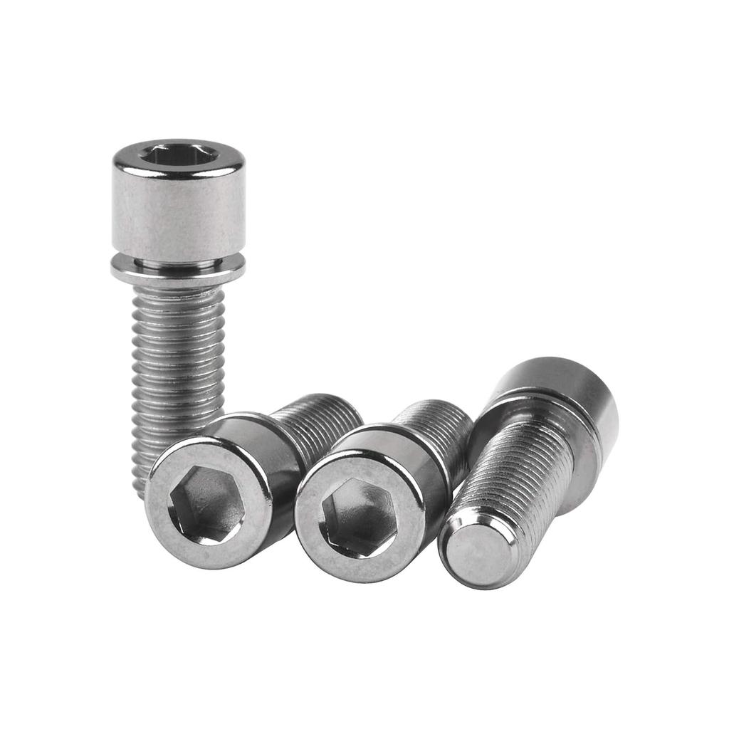 Titanium Ti Bolt M7 x 20mm Allen Head with Washers Bike Scewrs Pack of 4