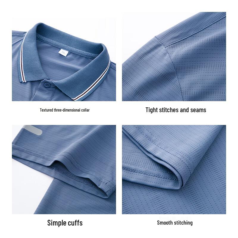 ROMON Men's Ice Silk Quick-Dry Polo Shirt