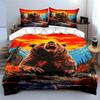 Fiery Bear Roaring Bedding Set Bedding Set (1 Duvet Cover, 2 Pillowcases, Duvet Not Included)