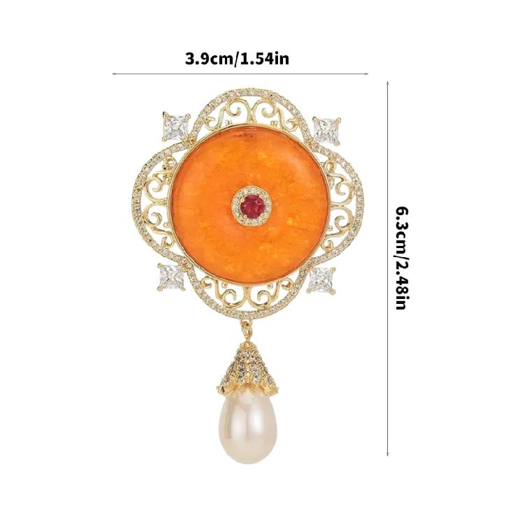 Intricately Crafted Pearls Brooch With Symbolic Knot Designs Openwork Patterns for Traditional Modern Dresses
