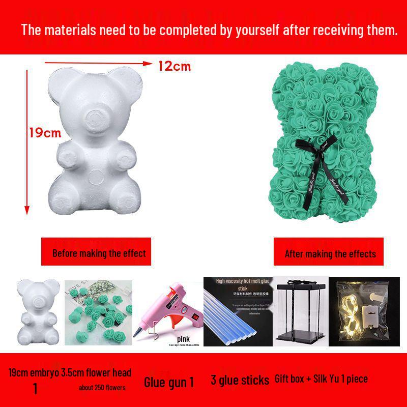 DIY Rose Bear Kit: Creative Foam Bear for Girlfriend's Birthday or Valentine's Day.