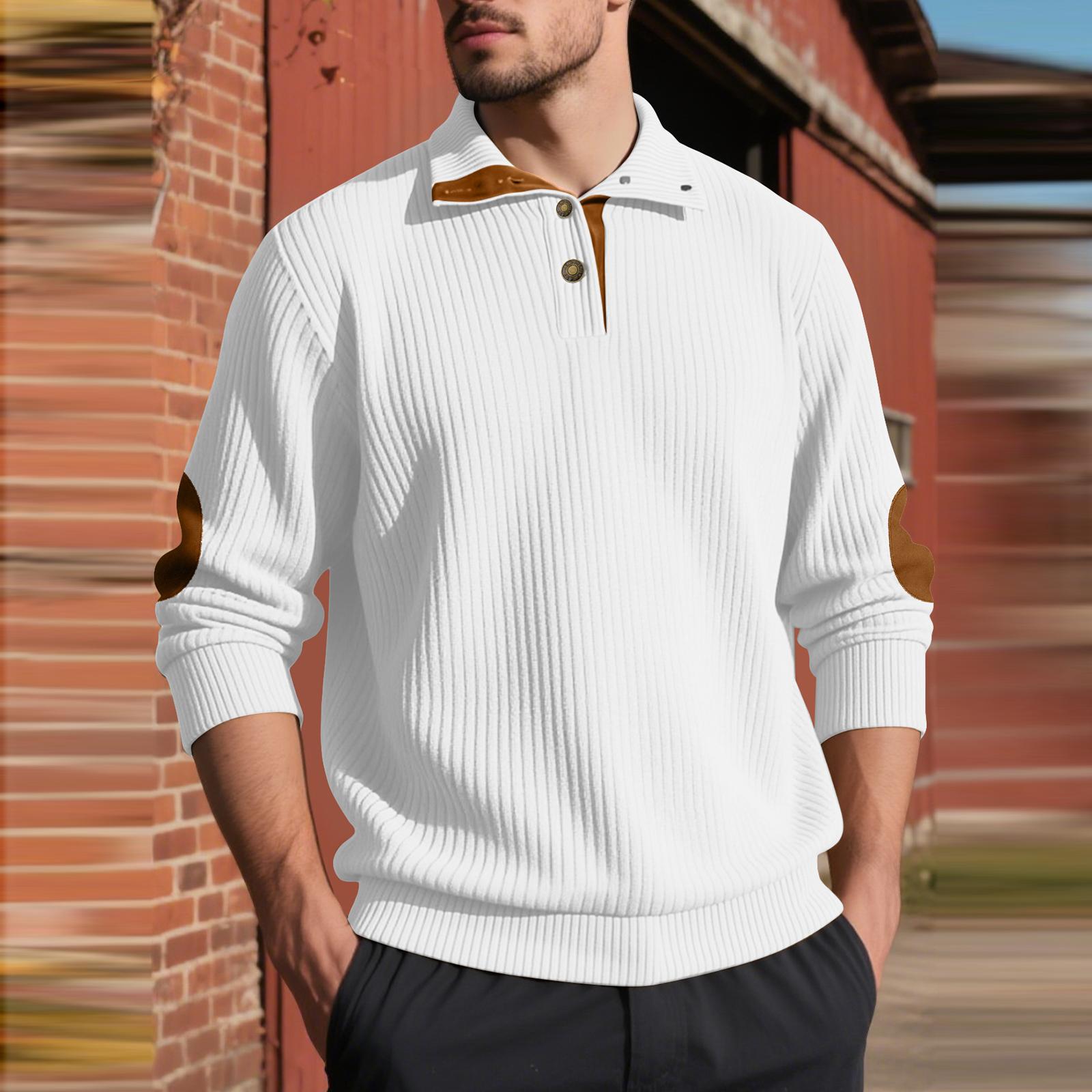 

Men s Casual Sweatshirt Long Sleeve Thermal Stand Collar Button Pullover Sweatshirts XL