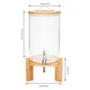 Glass Drink Dispenser Wood Stand, Cold Glass Beverage Dispenser for Party, Large Lemonade Dispenser Jar Spigot, 1/2 Gallons