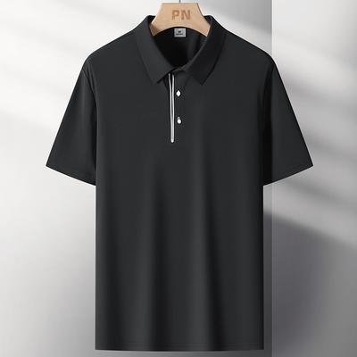 Ice Silk Kurzarm Herren POLO Shirt Sommer Dünn Locker und Nahtlos Halbarm