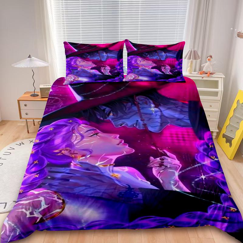 

Saja Boys 3pcs Duvet Cover Set K-pop D-Demon H-Hunters Bedding Set Comforter Cover Teens Kids Gifts Bedroom Decor Super king 260x220cm