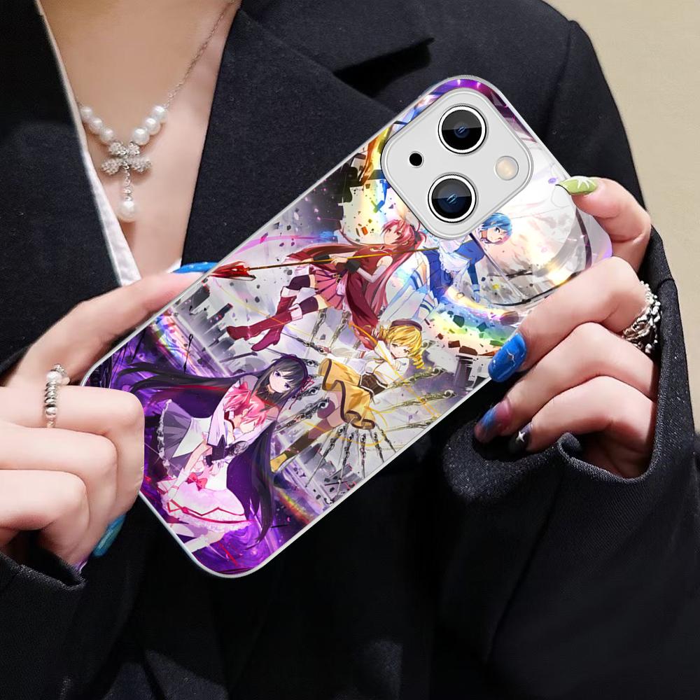 Puella Magi Madoka Magica Phone Case For IPhone 14 13 12 Mini 11 Pro XS Max X XR 14 Plus Tempered Glass Cover