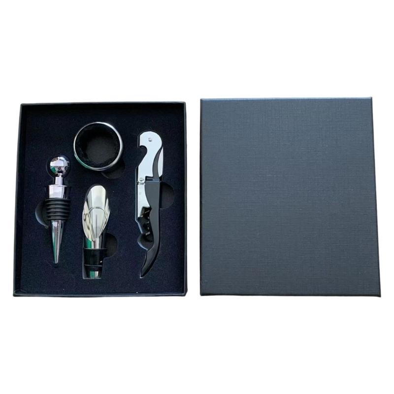 Wine Opener Tool Set Corkscrew Wine Opener with Case Bottle Opener Vacuum Stoppers Wine Pourer for Wedding Gift