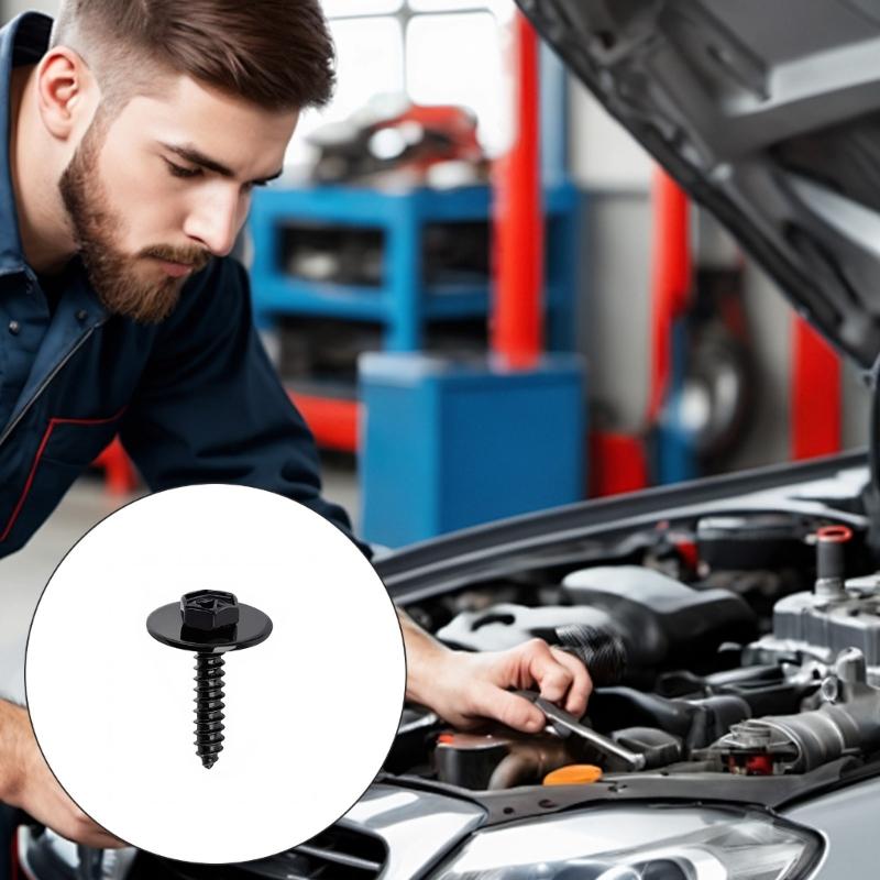 Universal Car Mudguard Fastener Stand Clip With Screw U Washer Rust Resistant Metal Bracket For Multiple Vehicle Models