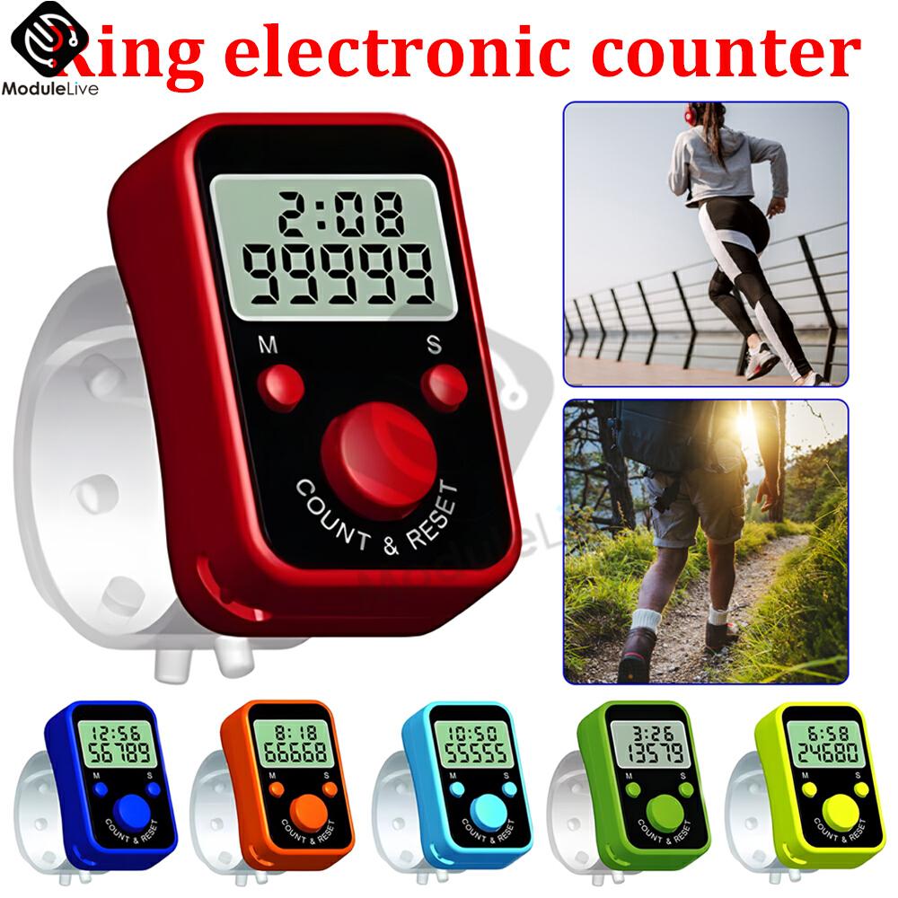 Finger Counter Chanting Counter Lcd Electric Digital Display With Time Ring Muslim Chanting Register Sewing Knitting Weave Tools