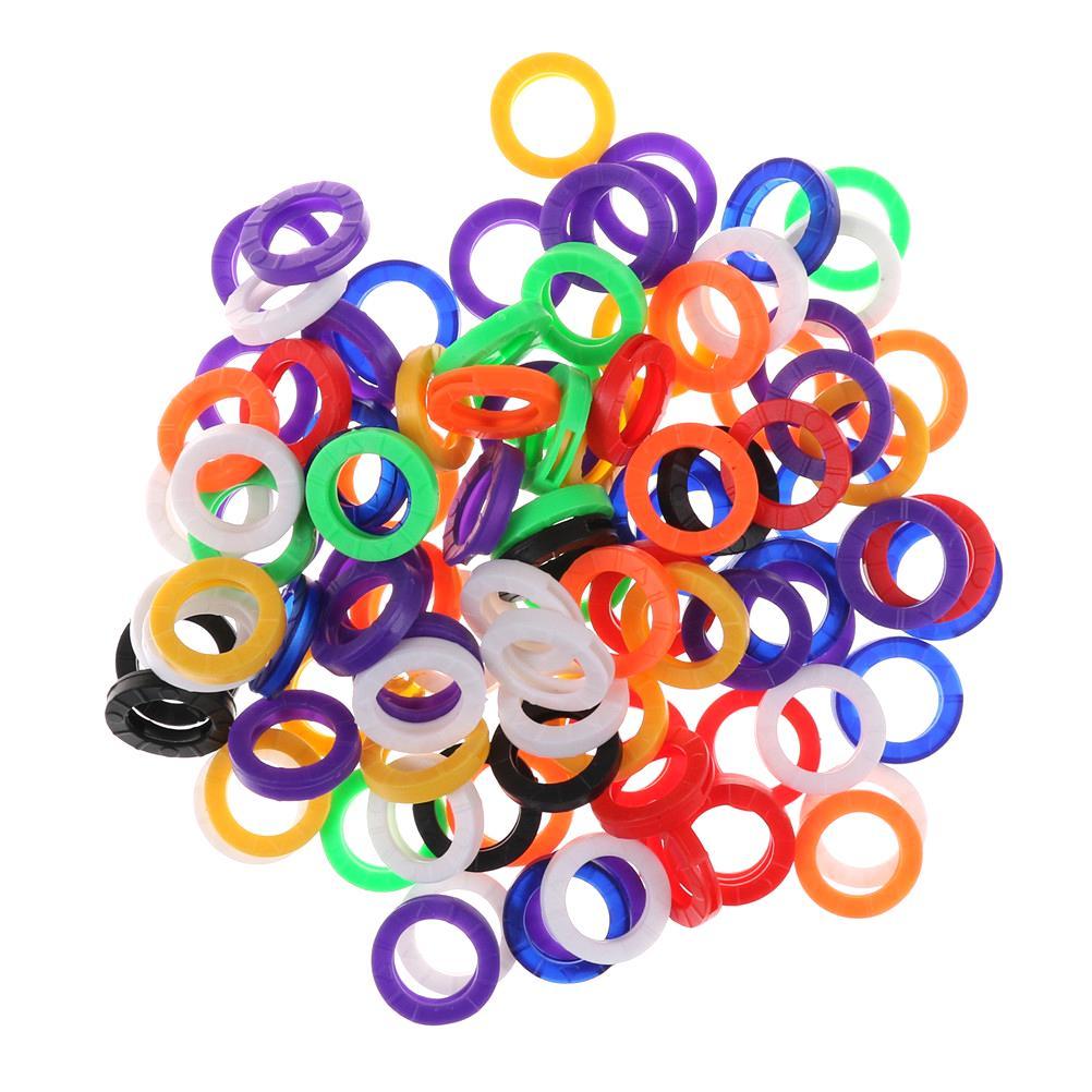 10Pcs Candy Color Hollow Silicone Key Cap Covers Topper Keyring Circle Holder