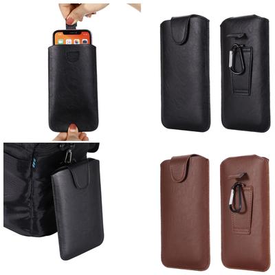 Waist-hanging Mobile Phone Waist Bag Leather Case with Mountaineering Buckle for MATE50, Universal Fit, Belt-style with Lock Edge