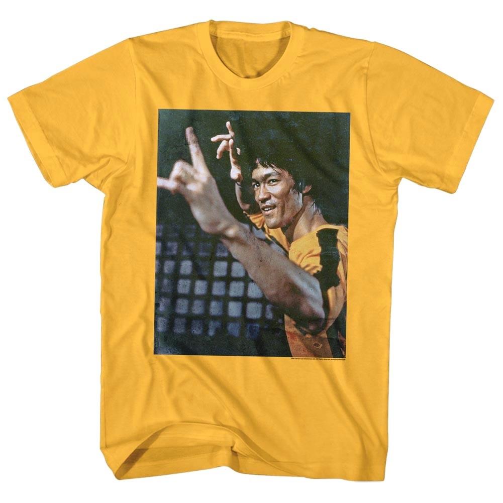 Bruce Lee Yellow Jumpsuit Men T Shirt Iconic Kung Fu Legend Ninja Fighter Top XXL