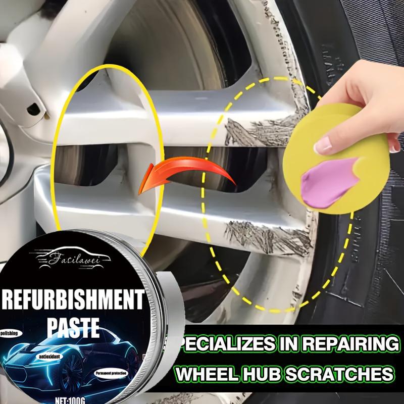 

Motorcycle Wheel Repair Kit - Wheel Refurbishment and Polishing Powder, Rust and Fading Polish, Premium Wax for Wheel Maintenanc 100ml