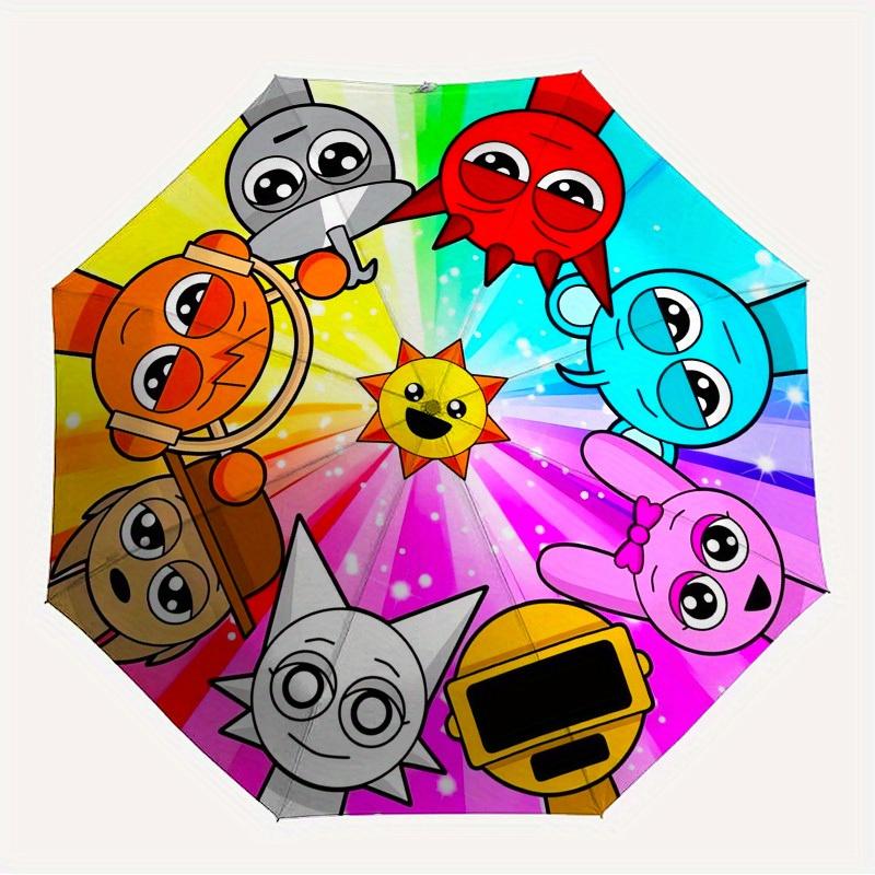 1pc Sprunki-Rainbow Themed High-quality Umbrella,Automatic Opening and Closing Umbrella,Multi-functional Umbrella G0811286