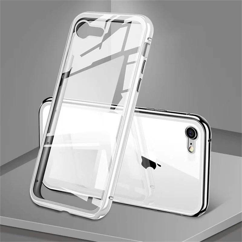 Deksler til iPhone 16E 16 E Magnetisk adsorpsjon Støtsikkert deksel til iPhone SE 4 13 SE4 15 16 Pro Max Full metallramme Dobbeltsidig herdet glassdeksel