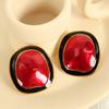 Cross-Border Hot Sale Design Earrings Irregular Geometric Ear Studs Metal Contrast Color Chic All-Match Jewelry