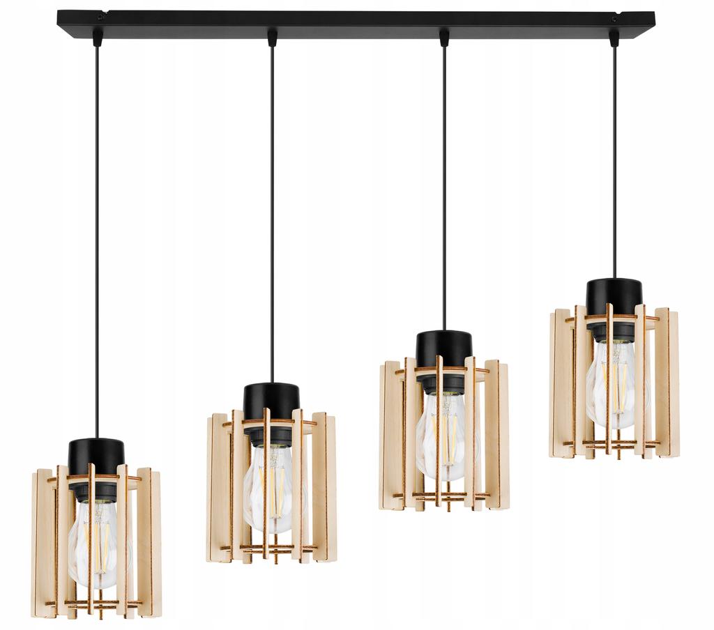 Hanging Lamp, Ceiling Chandelier, Wooden, Led Lampshade