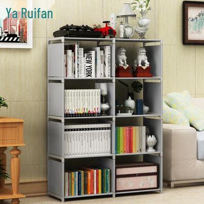 Yarui Double Row Steel Bookshelf: Modern Floor-Standing Storage Rack for Students