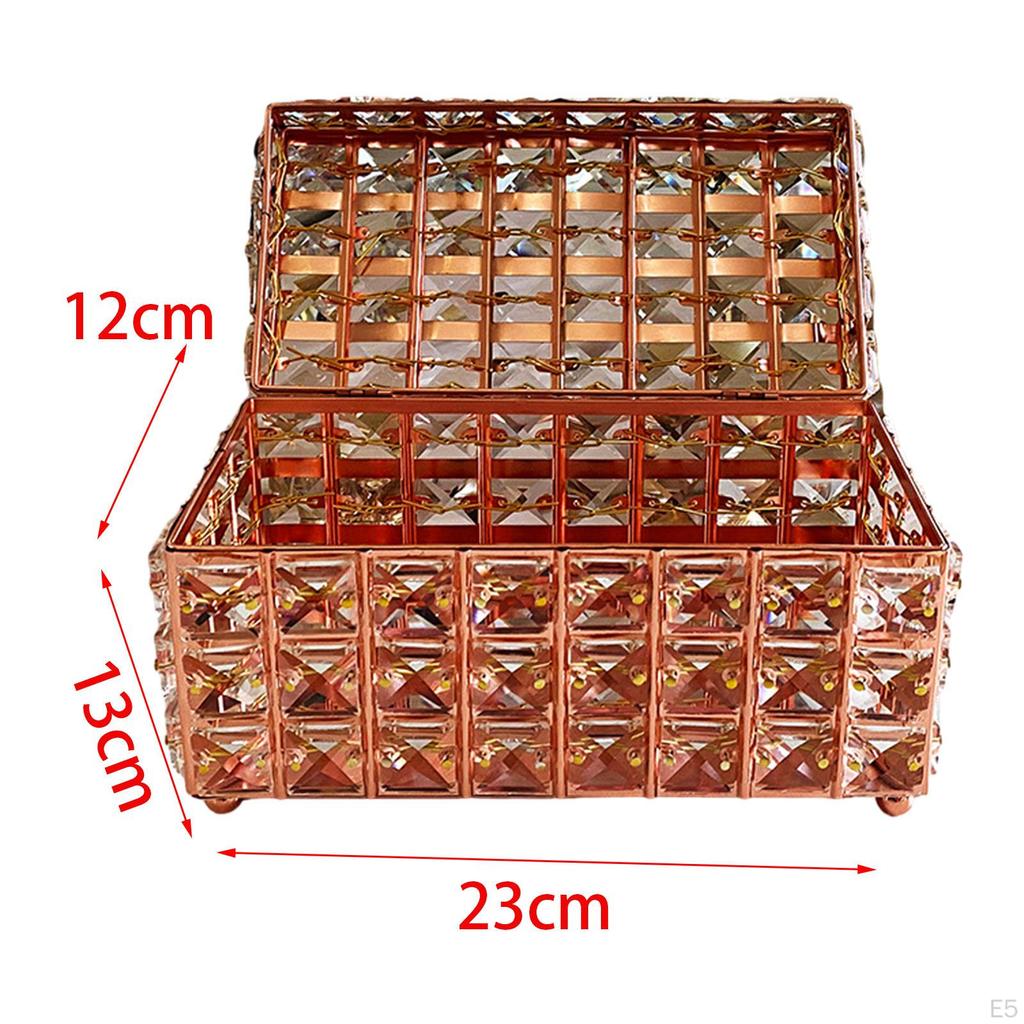 Crystal Jewelry Box Bracelets Necklaces Trinket Organizer Exquisite Portable Container with
