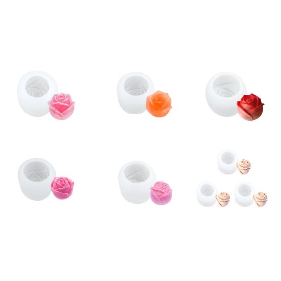 1/3Pcs 3D Rose Silicone Mold Easy Release DIY Ice Cube Chocolates Mousse Candles Soap Making Flower Shape Mold