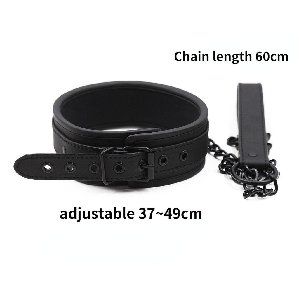 BDSM Random Shot Black Bondage Collar Neck Sleeve Adjustable Necklace Tow Rope Leash Sexy Toys Game Torture Harness Slave