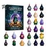 Seasonal Home Party Supplies Coastal Gnome Advent Calendar, 24Pcs Acrylic 2D Sea Glass Ornament Set Halloween Holiday Decoration with Hanging String,
