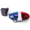 Cykelklocka 6 LED 4 Ton Cykelhorn LED Varning Cykel Polisljus Elektriskt Horn Siren Barn Barncykel Skoter Cykellampa