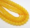 4/6/8/10/12mm Natural Round Dark Yellow Chalcedony Jades Beads Loose Spacer Beads For Jewelry Making DIY Handmade Bracelets