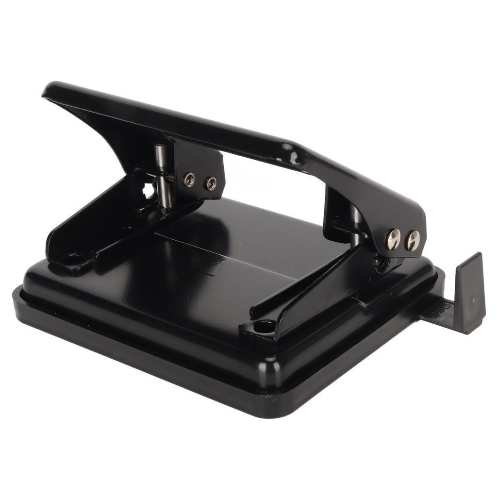 2 Hole Punch Handheld Antislip Effort Saving Heavy Duty Black Daily Paper Puncher for Classroom Offi